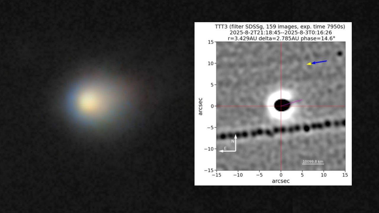 Interstellar comet 3I/ATLAS blasts a jet towards the sun in new telescope image
